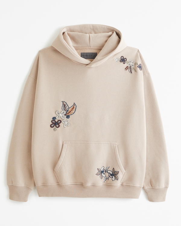 Essential Popover Hoodie, Light Brown Pattern