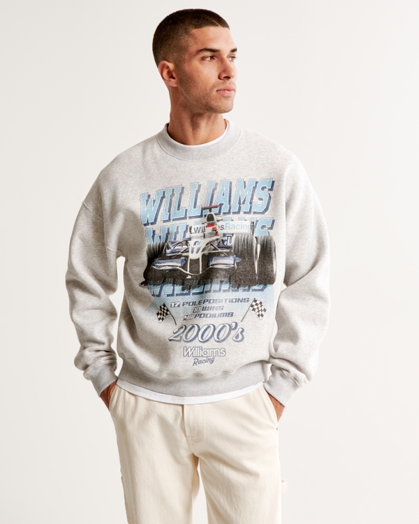 Williams Racing Graphic Crew Sweatshirt, Light Heather Grey