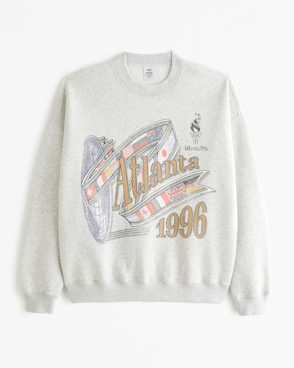 Olympics Graphic Crew Sweatshirt, Light Heather Grey