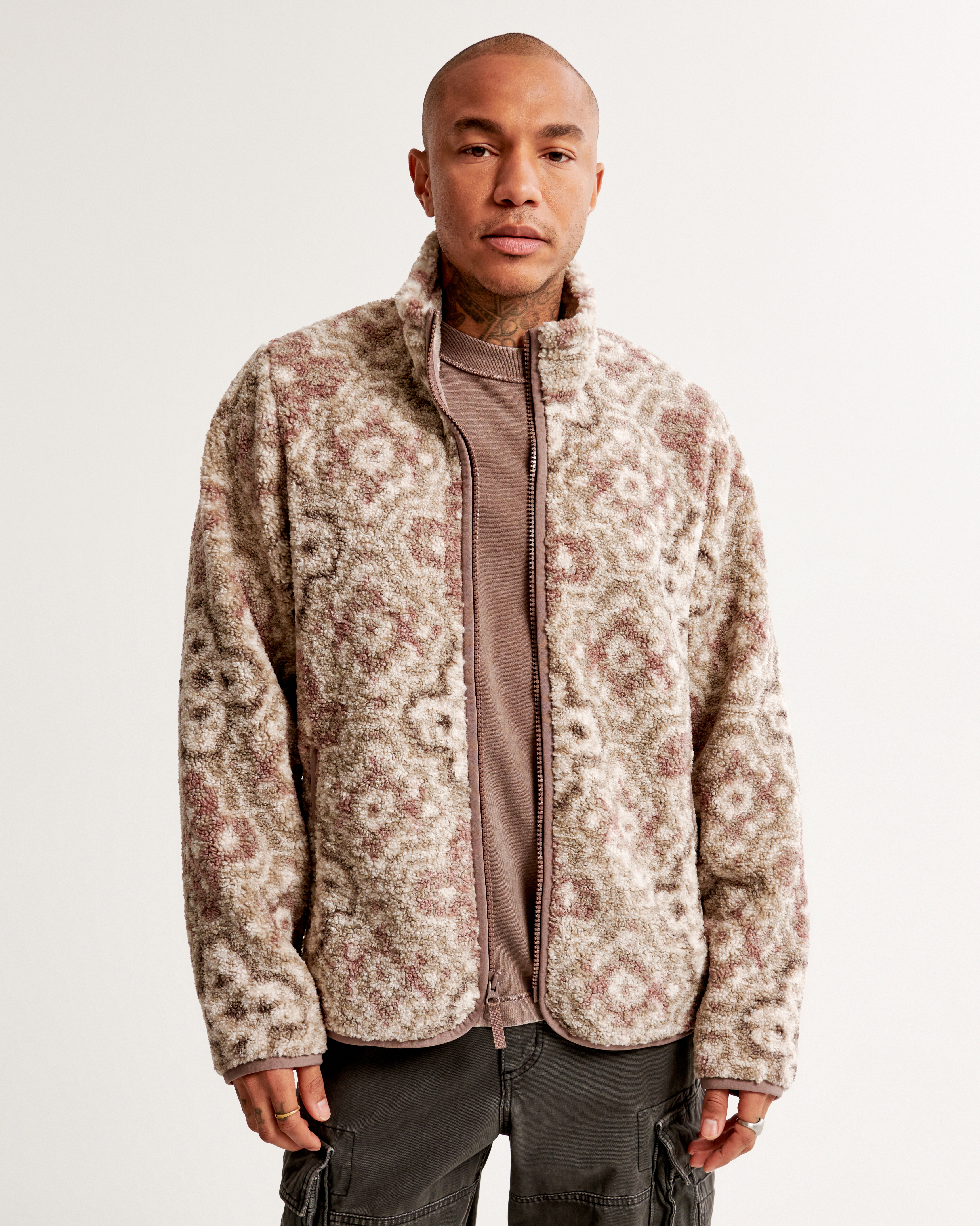 Pattern Sherpa Full Zip Jacket