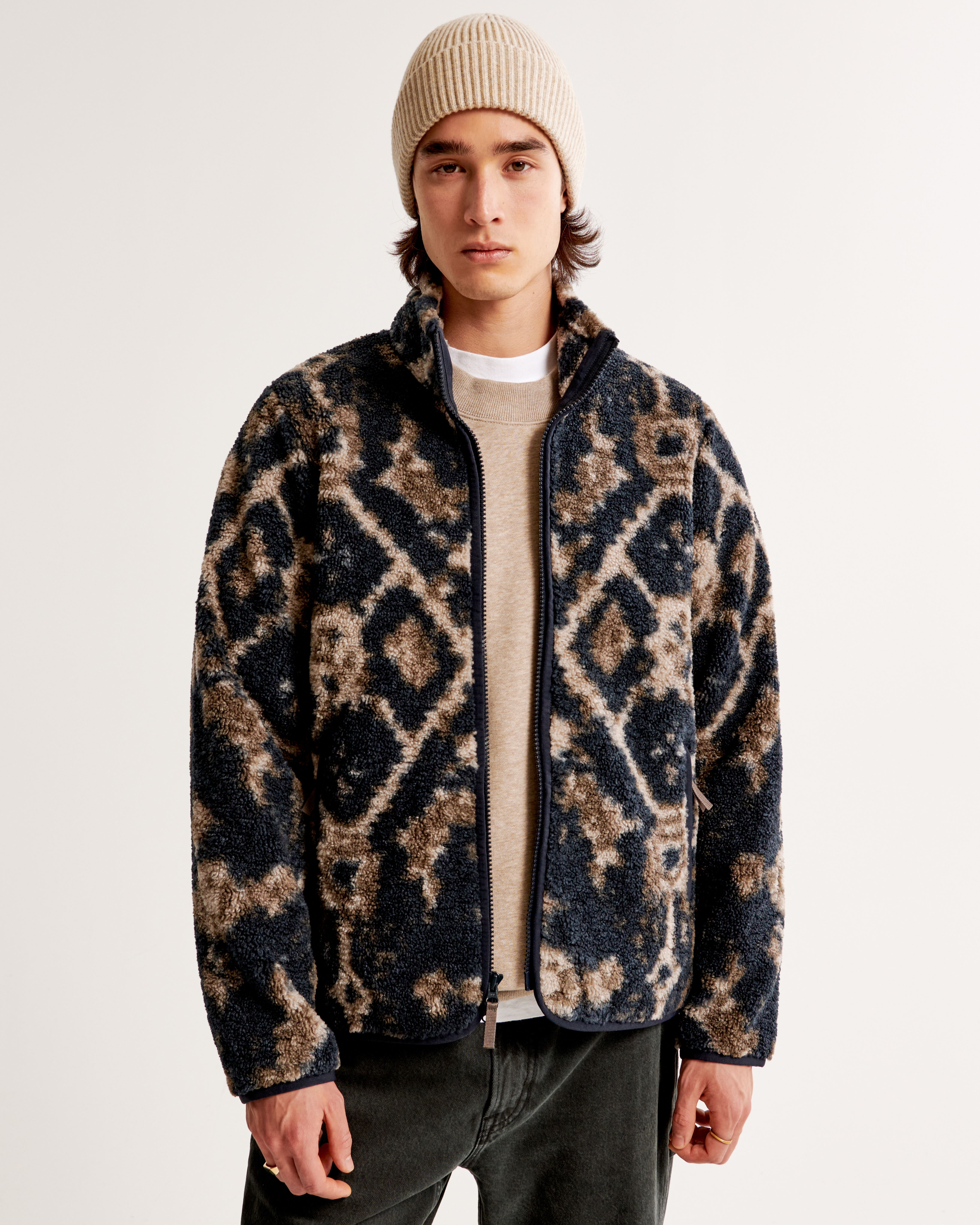 Pattern Sherpa Full Zip Jacket