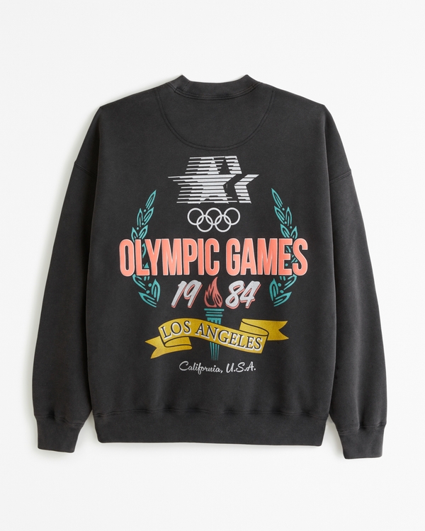 Olympics Graphic Crew Sweatshirt, Black
