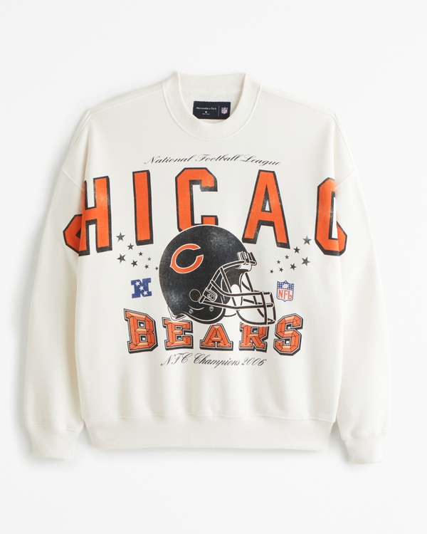 Chicago Bears Graphic Crew Sweatshirt, Cream - Bears view 1