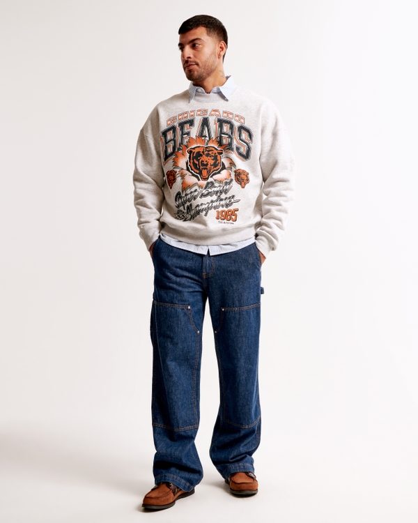 Chicago Bears Graphic Crew Sweatshirt, Light Heather Gray view 1