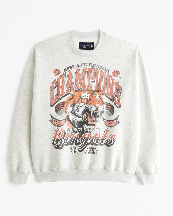 Cincinnati Bengals Graphic Crew Sweatshirt, Light Gray Heather view 1
