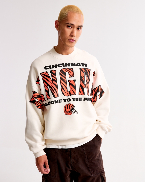 Cincinnati Bengals Graphic Crew Sweatshirt, Cream