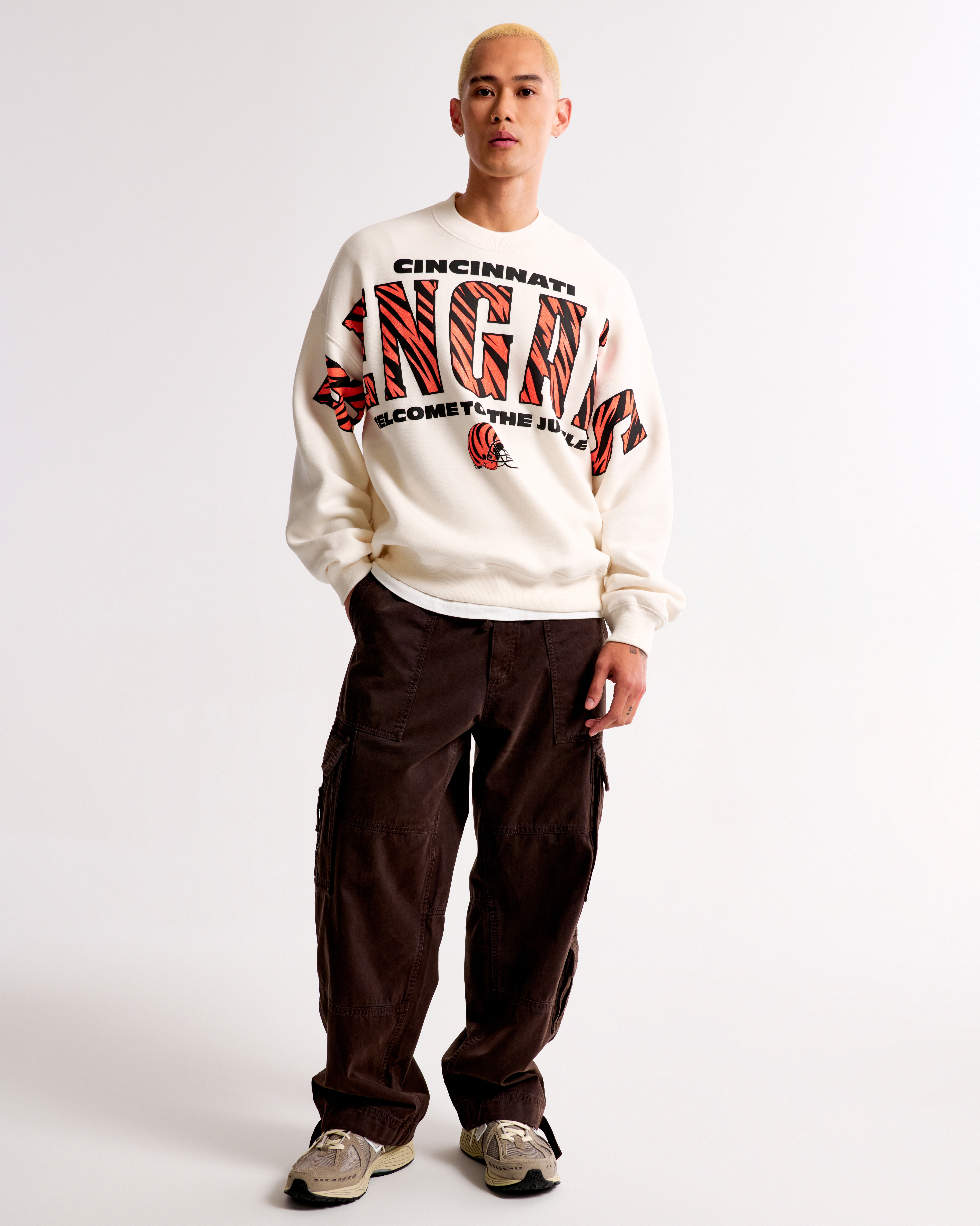 Мужские худи Abercrombie & Fitch Cincinnati Bengals Graphic Crew Sweatshirt — фото 3