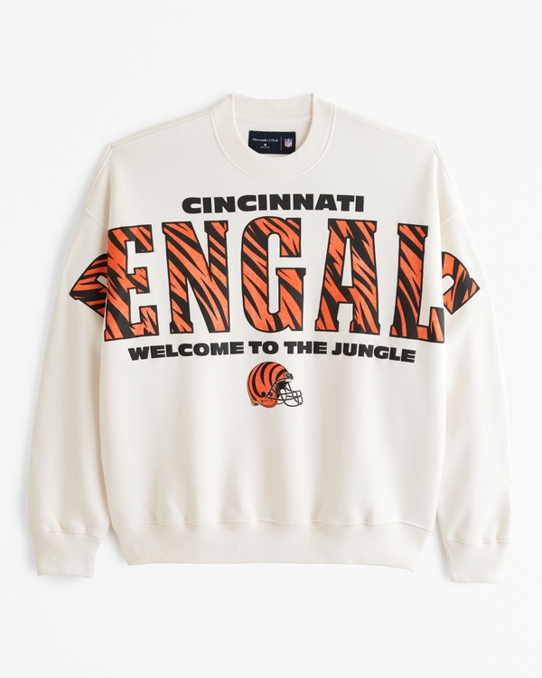 Cincinnati Bengals Graphic Crew Sweatshirt, Cream - Bengals view 1
