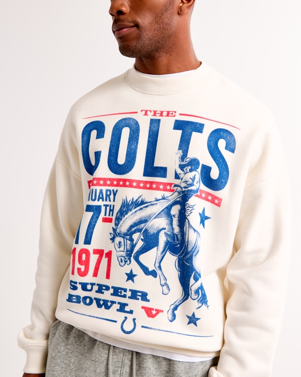 Indianapolis Colts Graphic Crew Sweatshirt, Cream