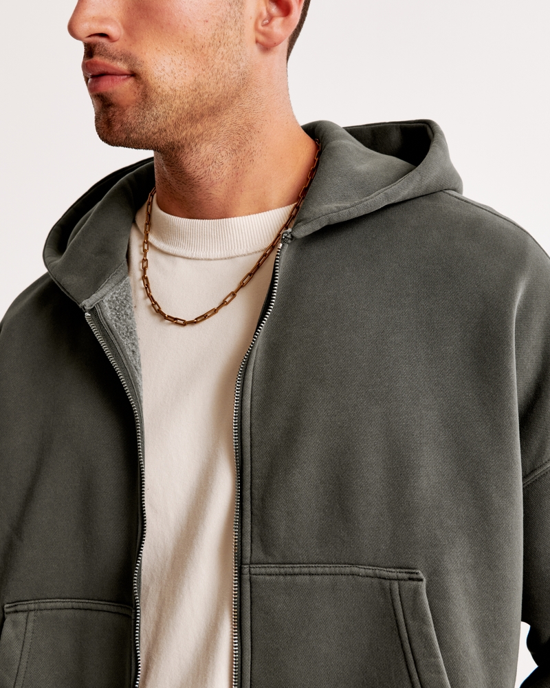 Essential Cropped Full-Zip Hoodie