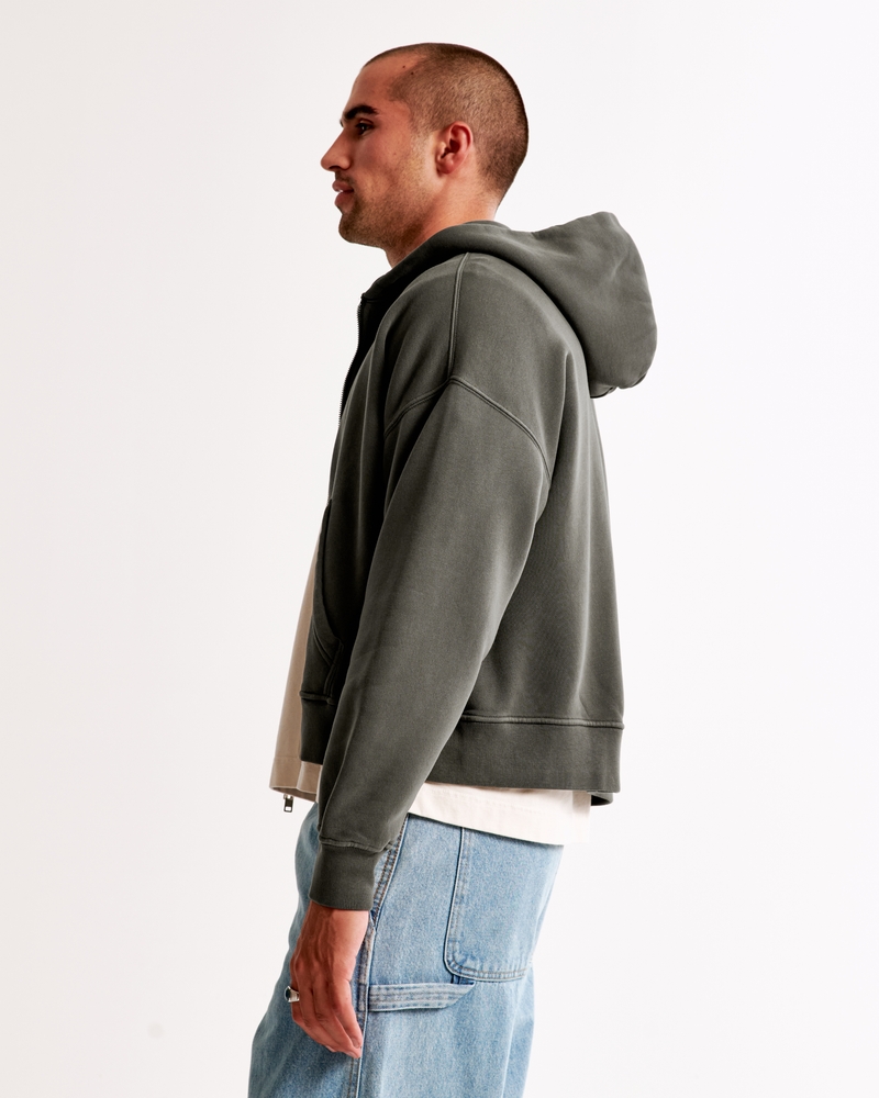 Essential Cropped Full-Zip Hoodie