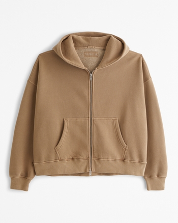 Men's Cropped Essential Full-Zip Hoodie | Men's New Arrivals