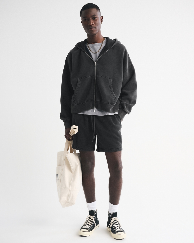 Essential Cropped Full-Zip Hoodie