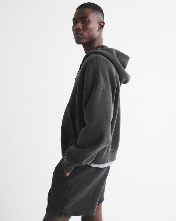 Essential Cropped Full-Zip Hoodie