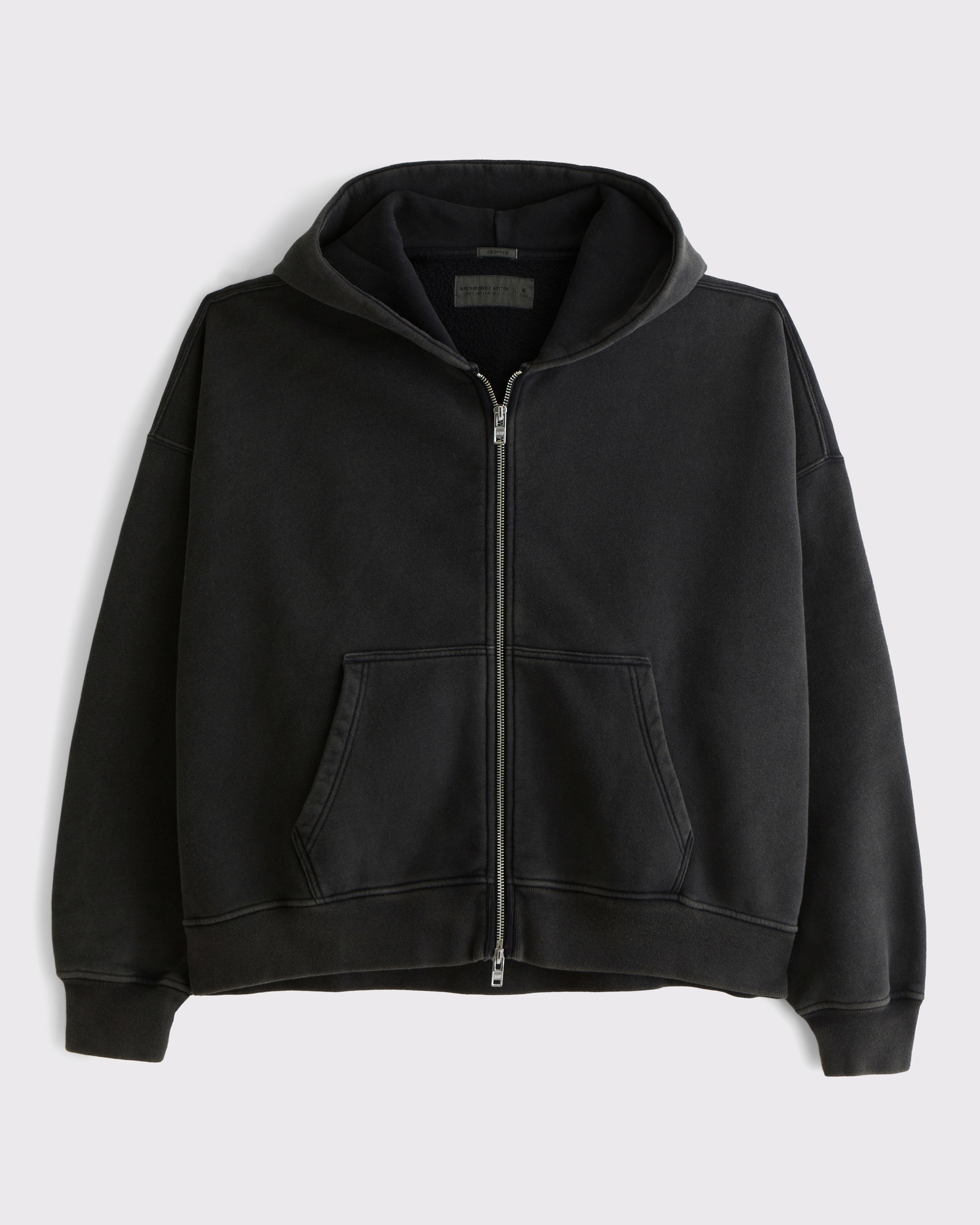 Men's Essential Cropped Full-Zip Hoodie | Men's Tops | Abercrombie.com