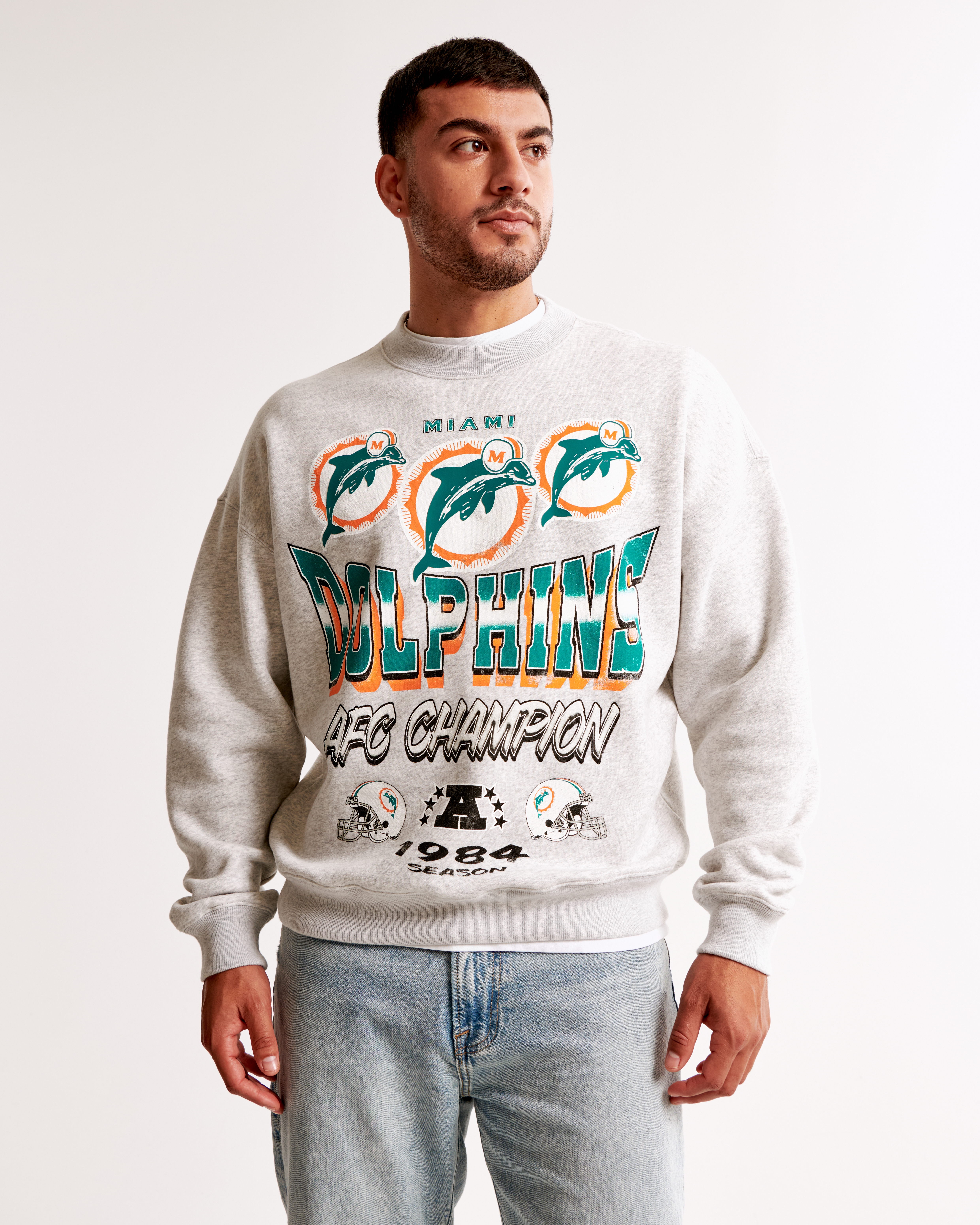 Miami Dolphins Graphic Crew Sweatshirt