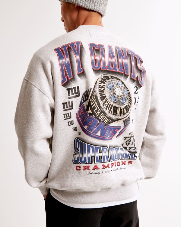 New York Giants Graphic Crew Sweatshirt, Light Gray Heather