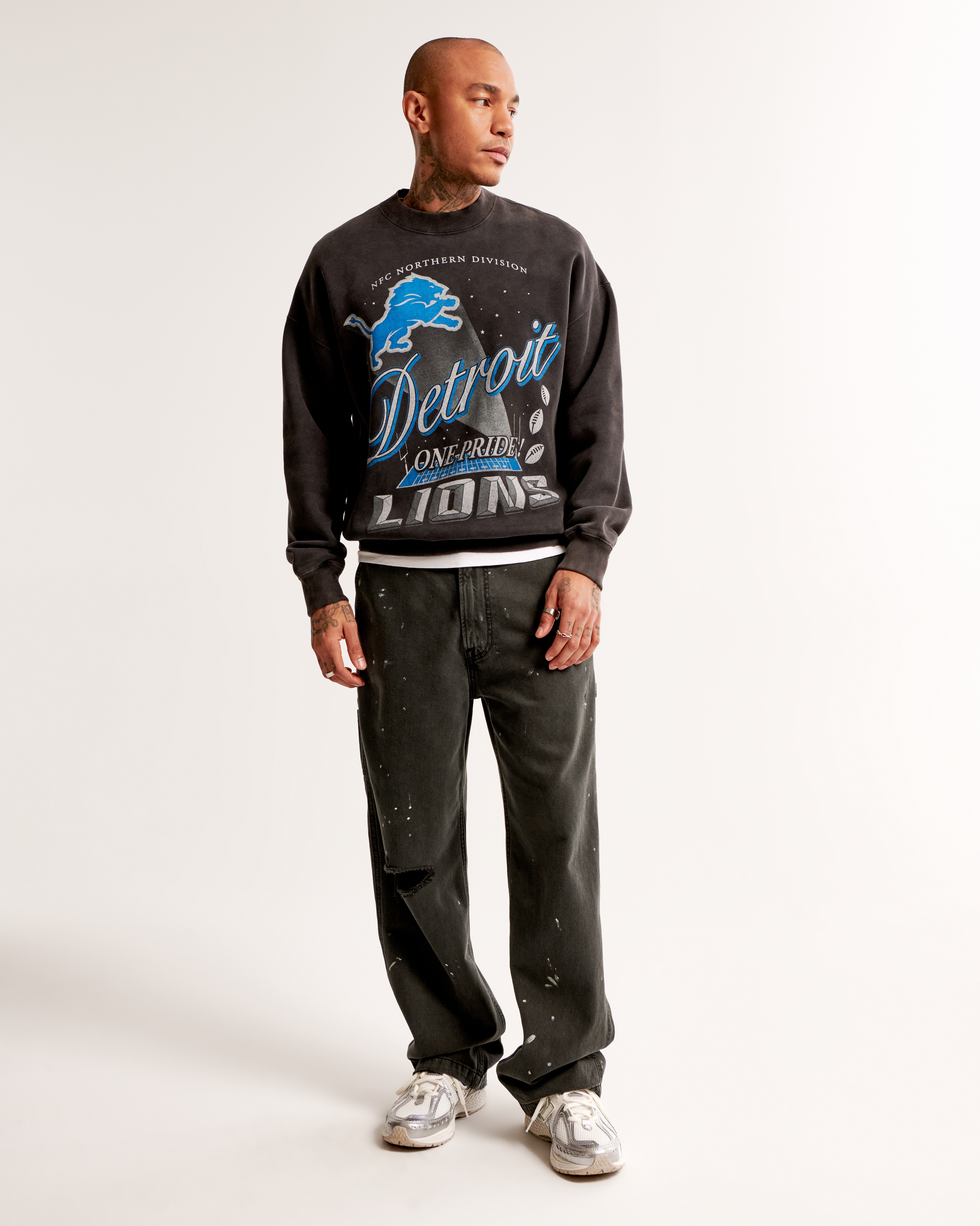 Detroit lions crew neck sweatshirt best sale