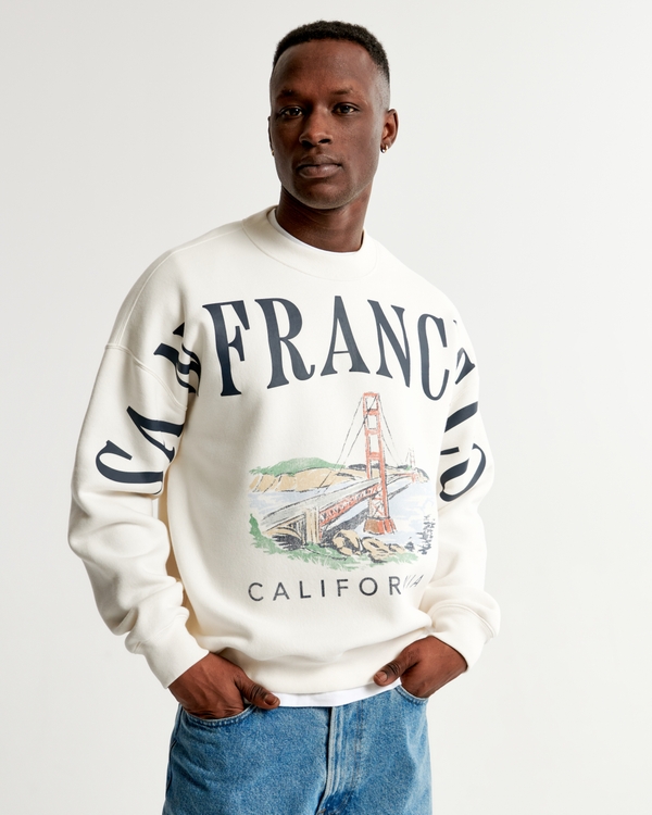 San Francisco Graphic Crew Sweatshirt, Off White