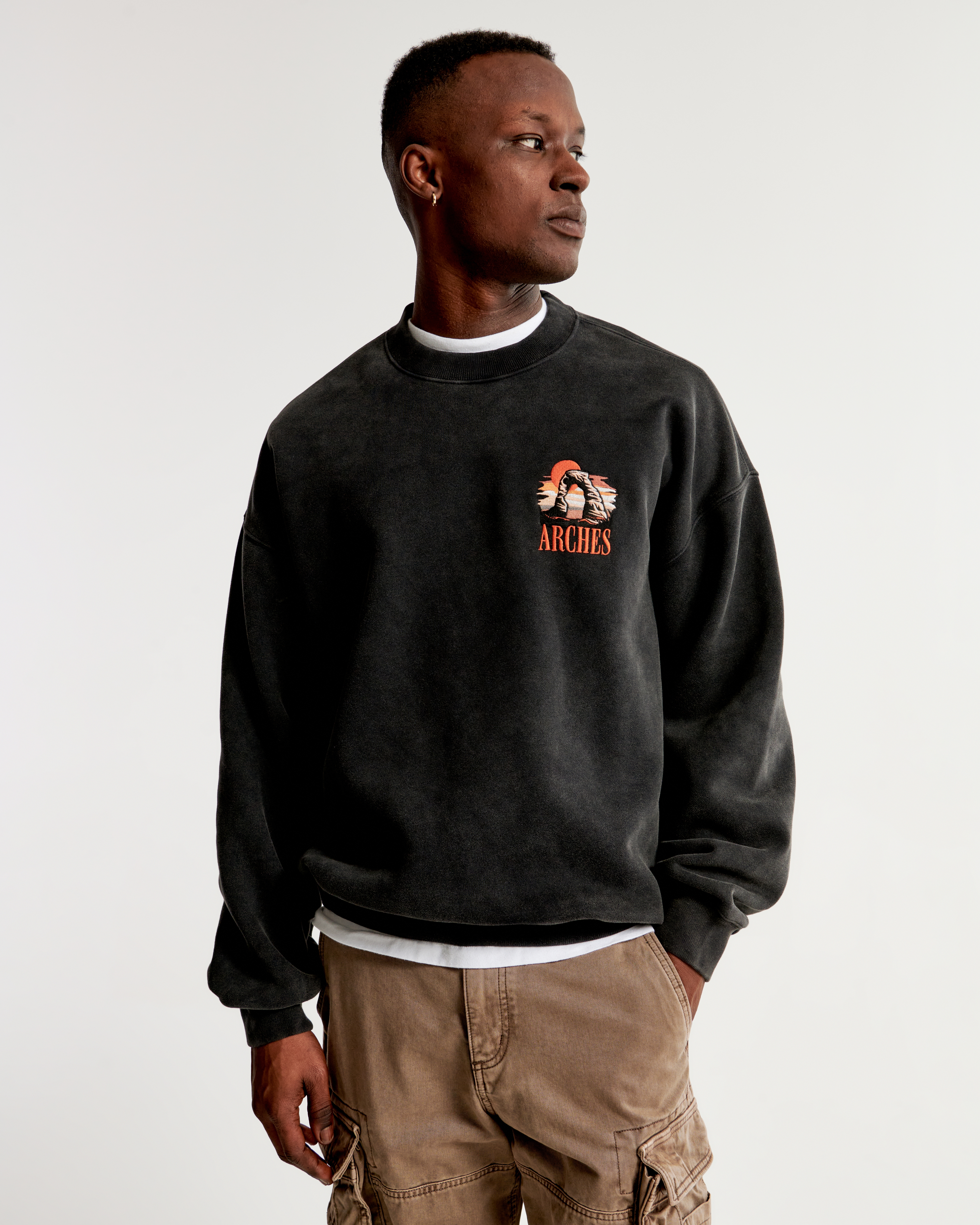 Men's Badlands Graphic Crew Sweatshirt | Men's Tops | Abercrombie.com