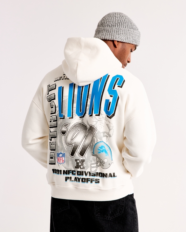 Detroit Lions Graphic Popover Hoodie, Cream