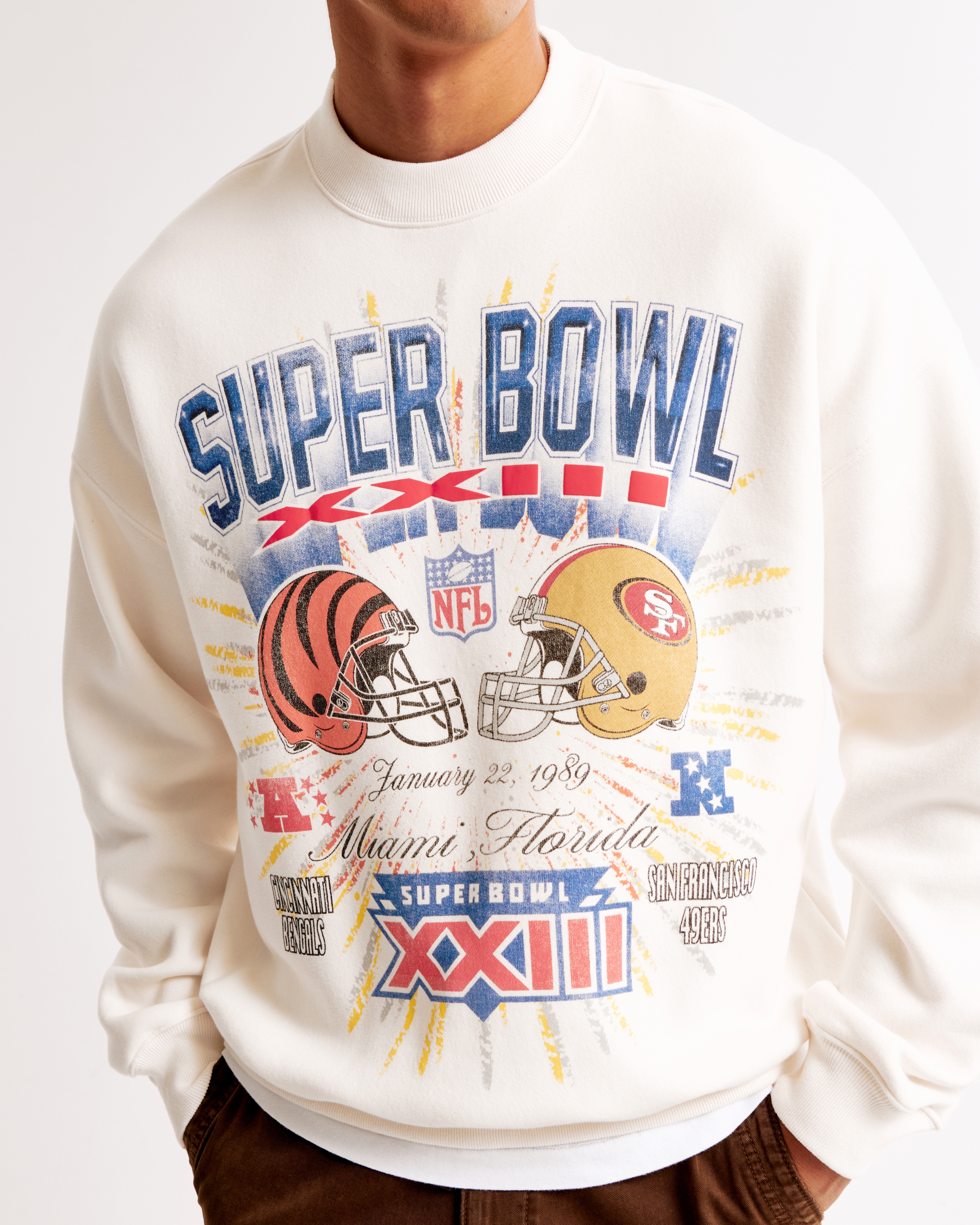 Superbowl XXIII 1988 MADE in USA製 スウェット Vintage NWT 1988 Logo 7 Super Bowl XXIII XL Cincinnati