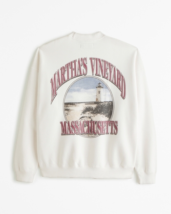 Men s Martha s Vineyard Graphic Crew Sweatshirt Men s Clearance Abercrombie