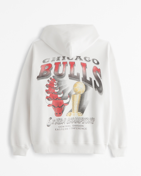 Chicago Bulls Graphic Popover Hoodie, Cream view 1
