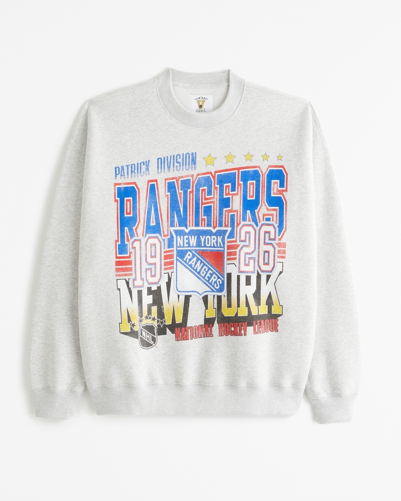 Men s New York Rangers Graphic Crew Sweatshirt Men s Tops Abercrombie