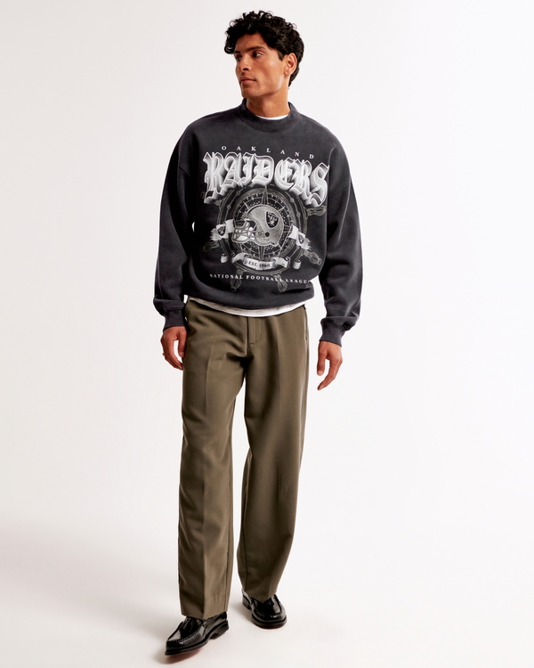 Oakland Raiders Graphic Crew Sweatshirt, Black view 2
