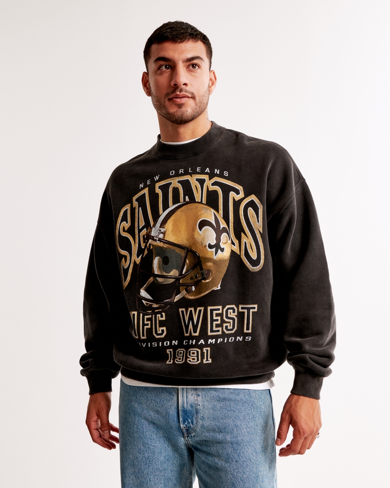 Sudadera con cuello redondo y estampa de los New Orleans Saints