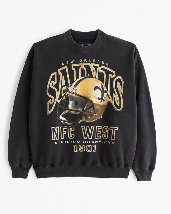 New Orleans Saints Graphic Crew Sweatshirt, Black - Saints view 1