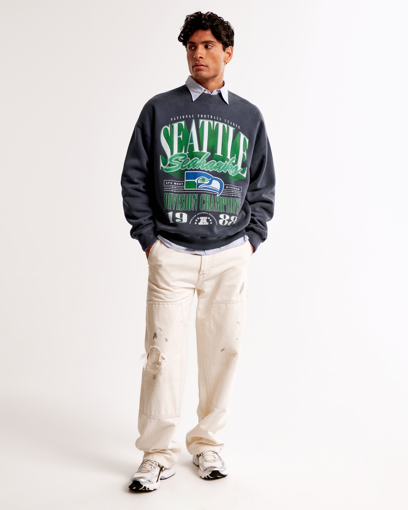 Seattle Seahawks Graphic Crew Sweatshirt
