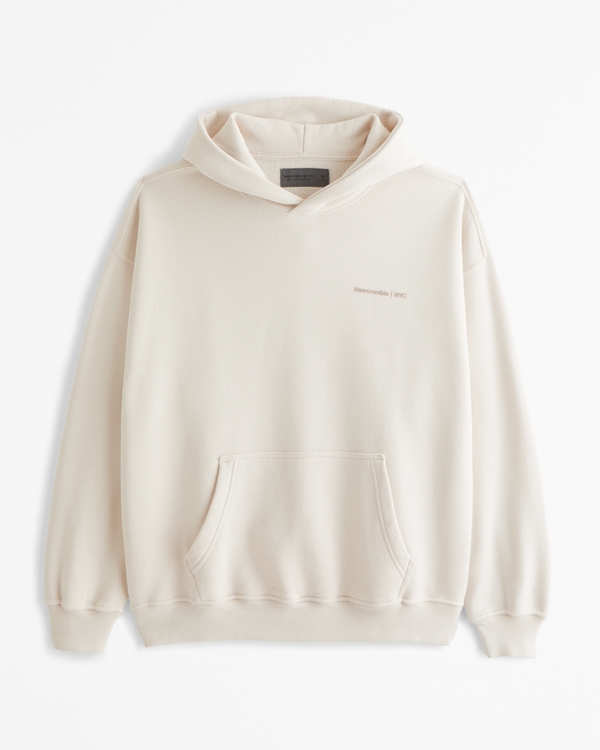 Small-Scale Logo Popover Hoodie, Warm Beige