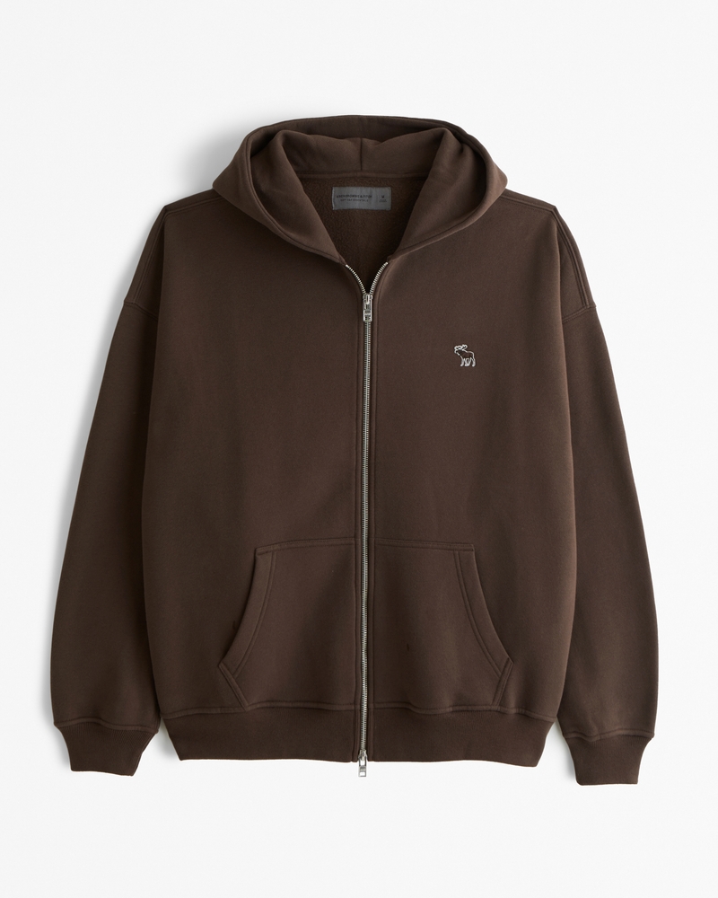 Brown zip up hoodie best sale