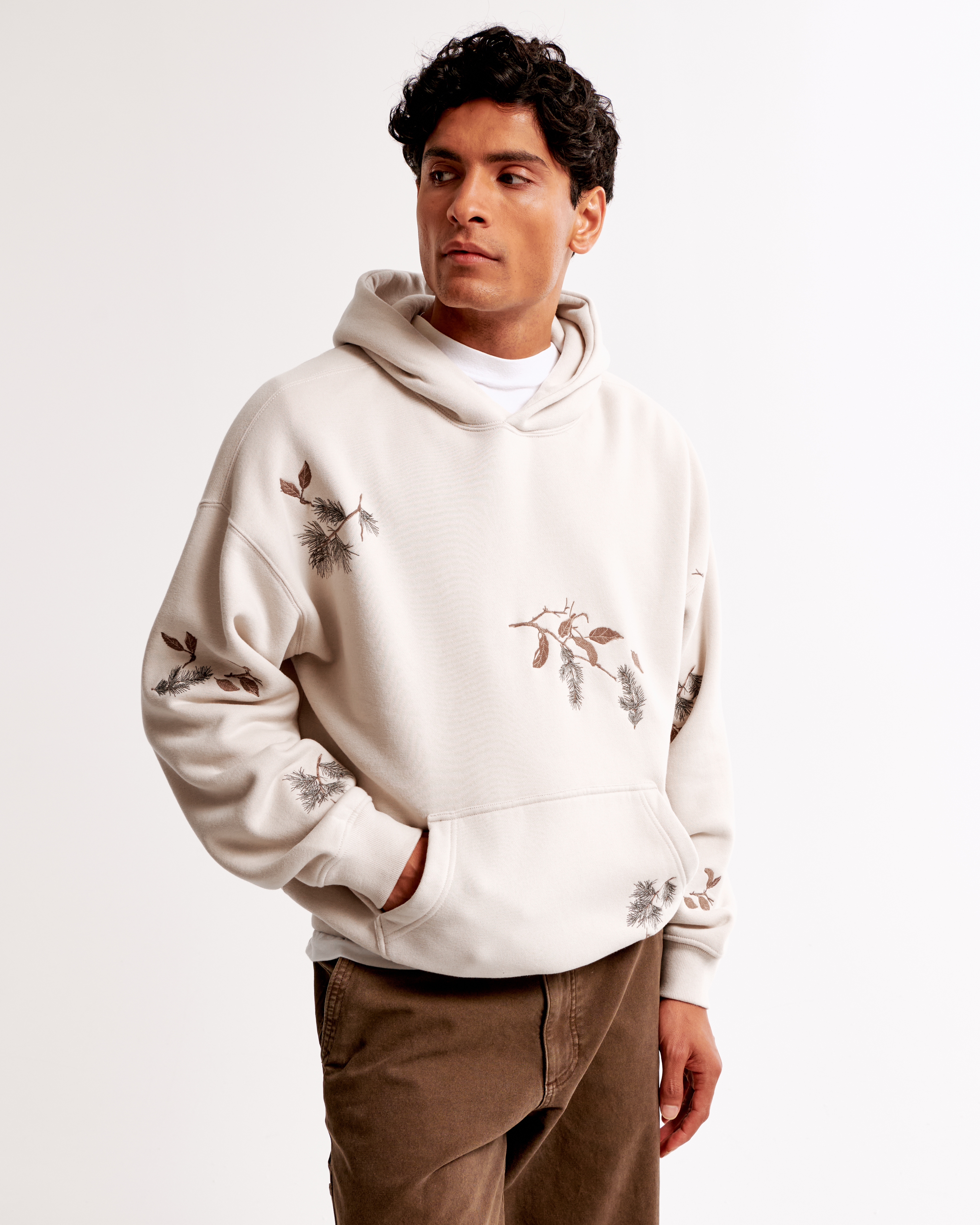 Abercrombie & Fitch Essential Popover Hoodie In White