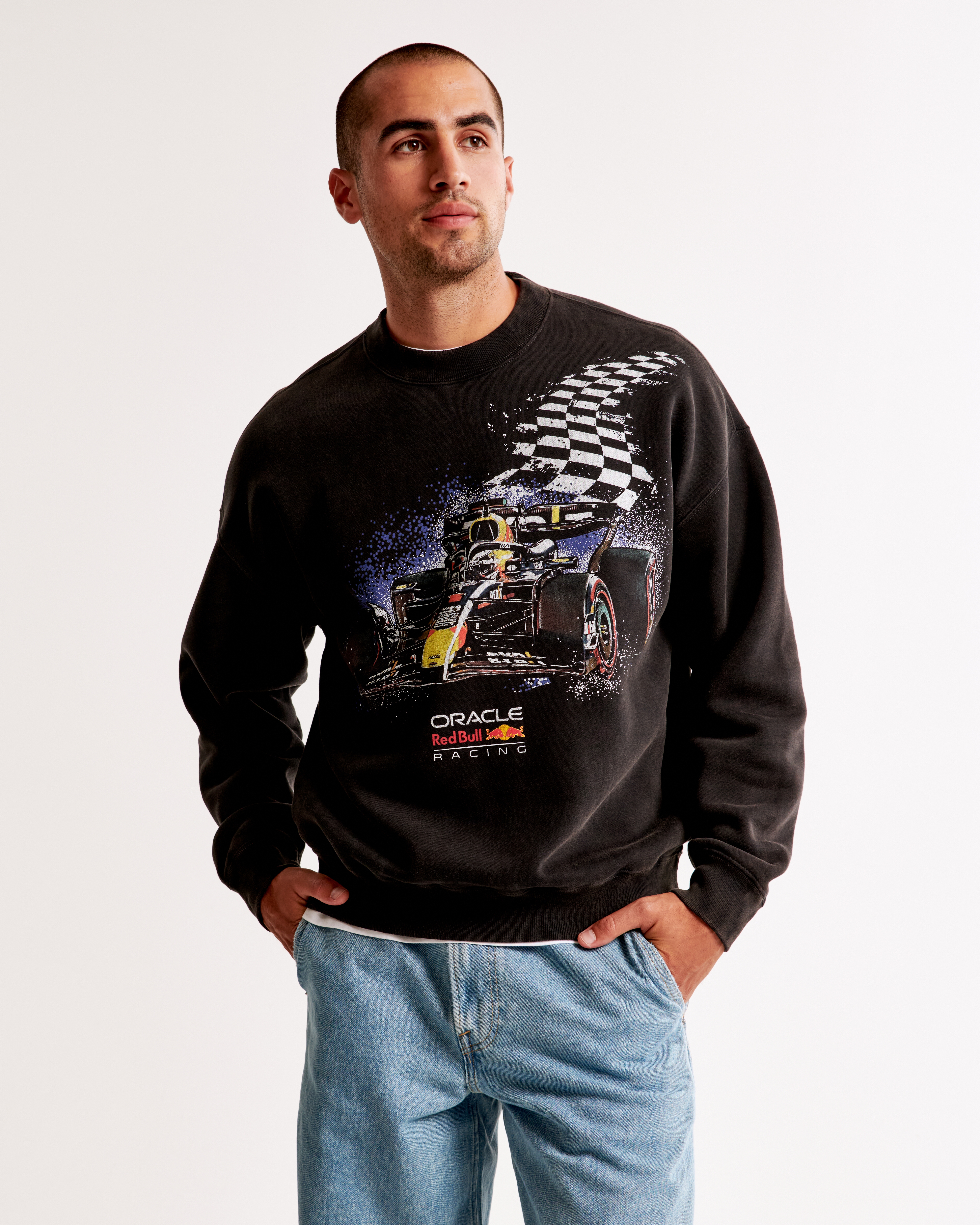 Abercrombie & Fitch Oracle Red Bull Racing Graphic Crew Sweatshirt
