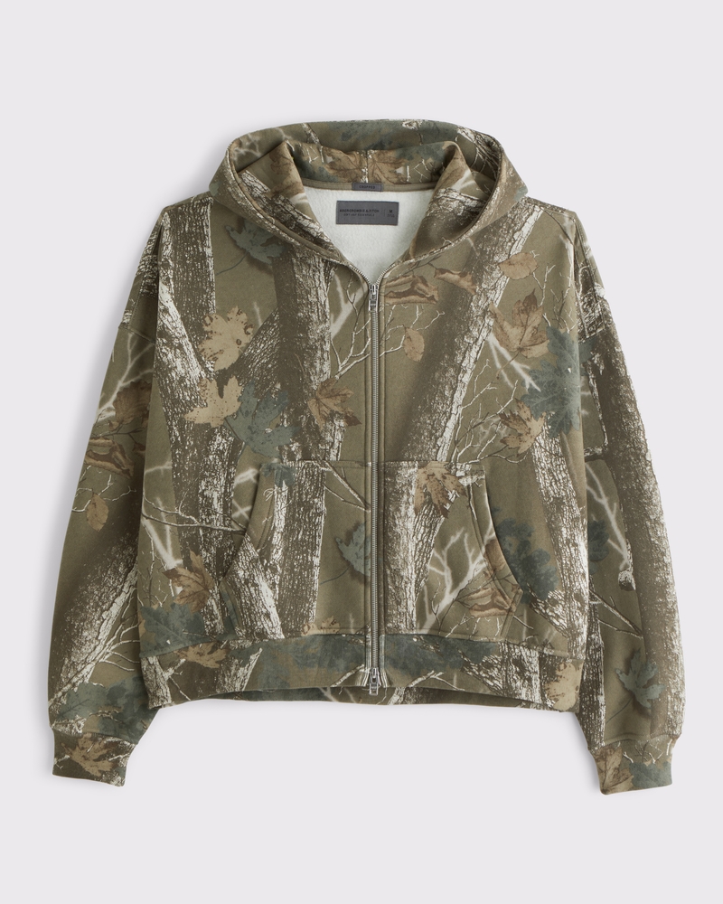 Men's Essential Cropped Full-Zip Hoodie | Men's Clearance