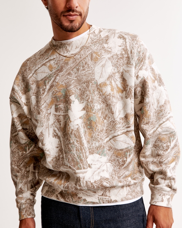 Essential Crew Sweatshirt, White Camo view 1