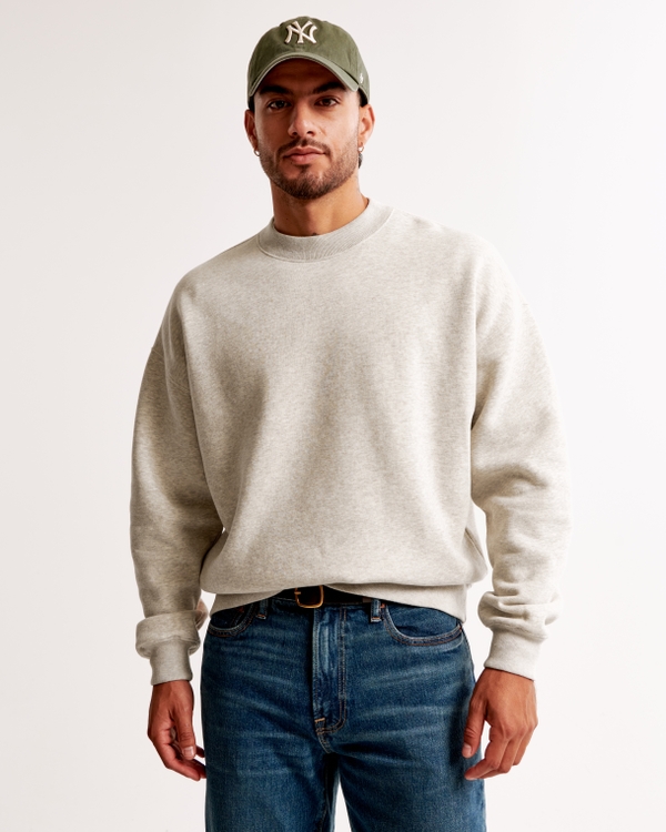 Essential Crew Sweatshirt, Cream Heather