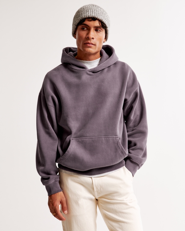 Essential Popover Hoodie, Dark Mauve view 2