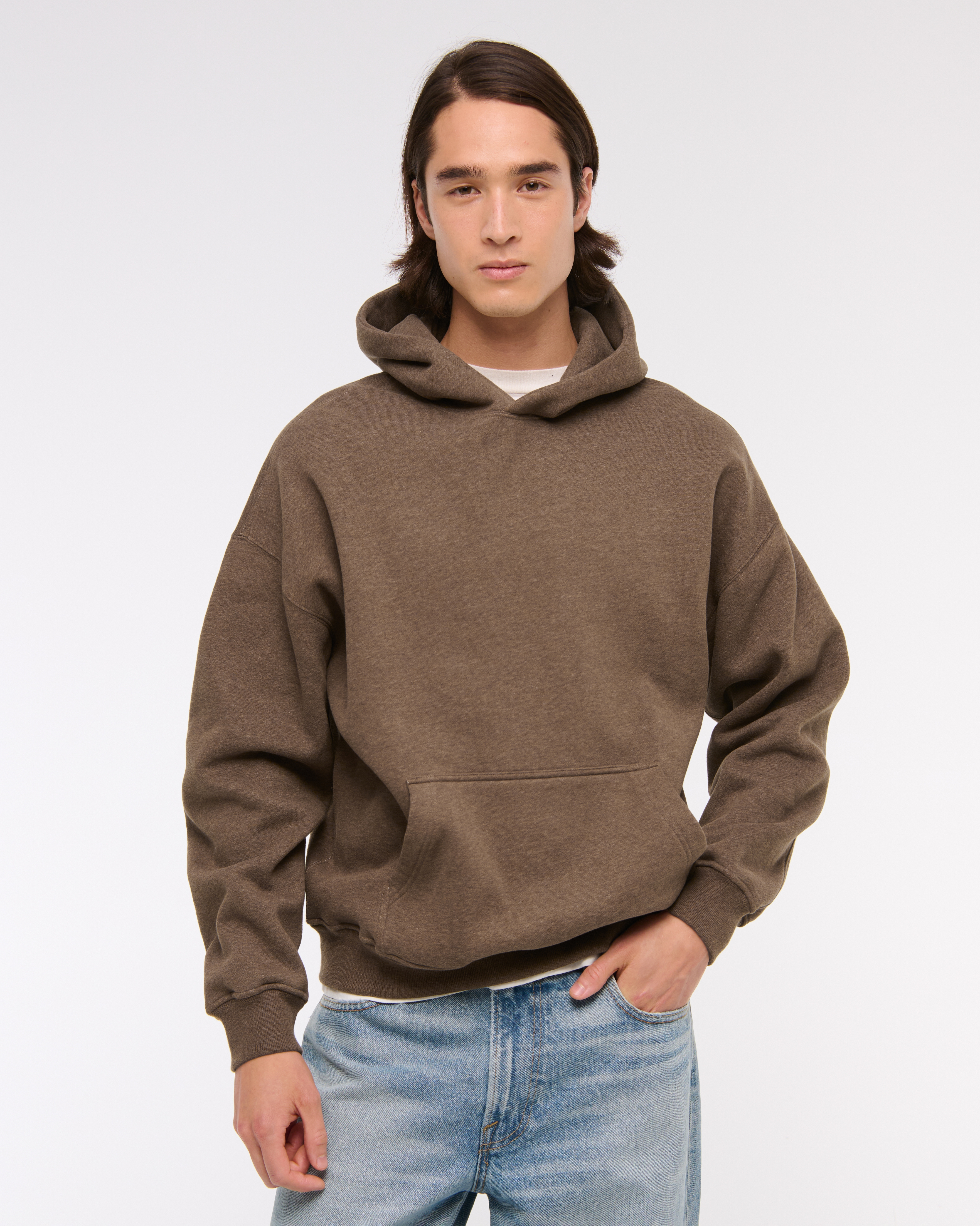 Abercrombie & Fitch Essential Popover Hoodie In Brown