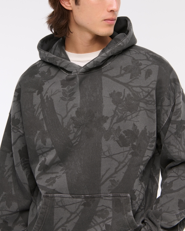 Essential Popover Hoodie, Dark Gray Camo view 2