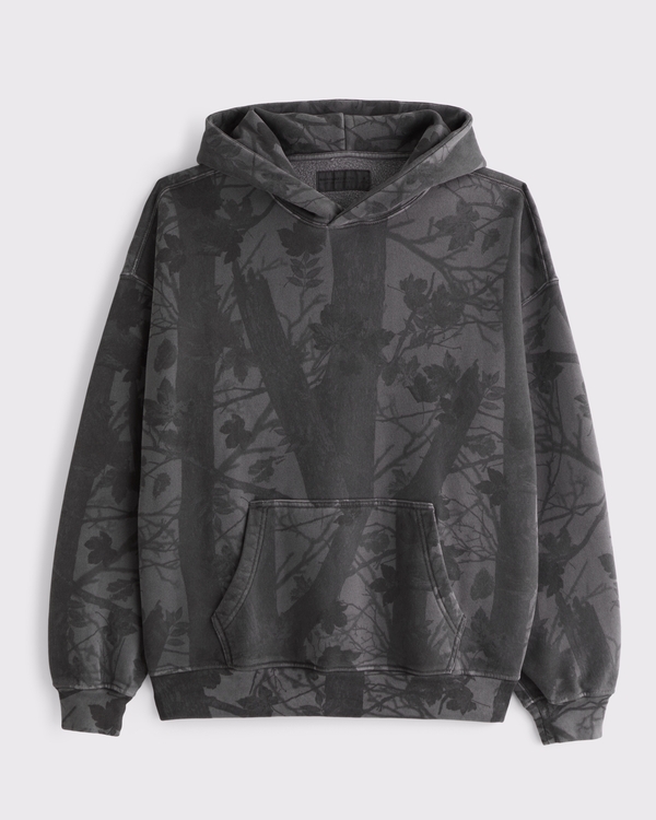 Essential Popover Hoodie, Dark Gray Camo view 1
