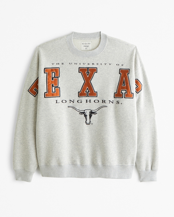 University of Texas Graphic Crew Sweatshirt, Light Gray Heather