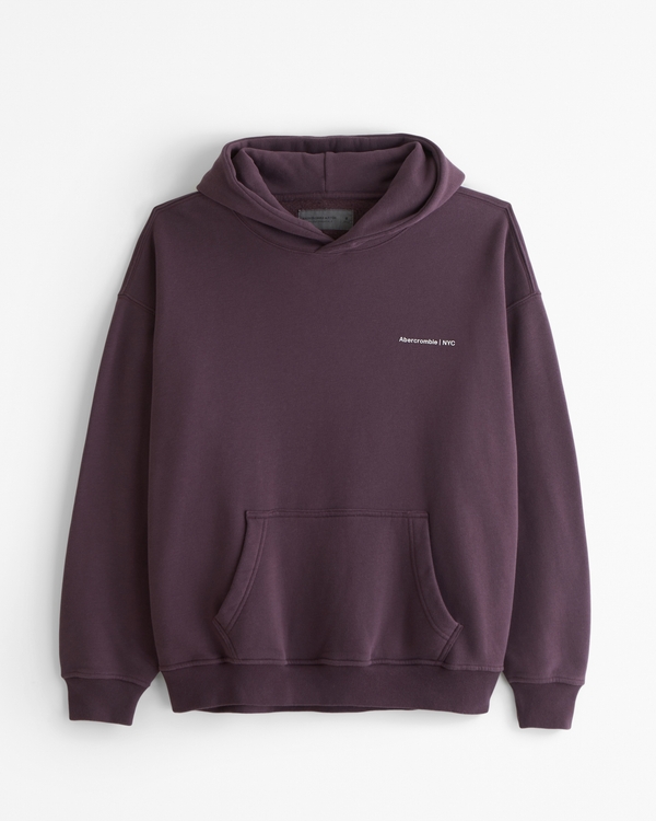 Micro-Logo Popover Hoodie, Deep Purple