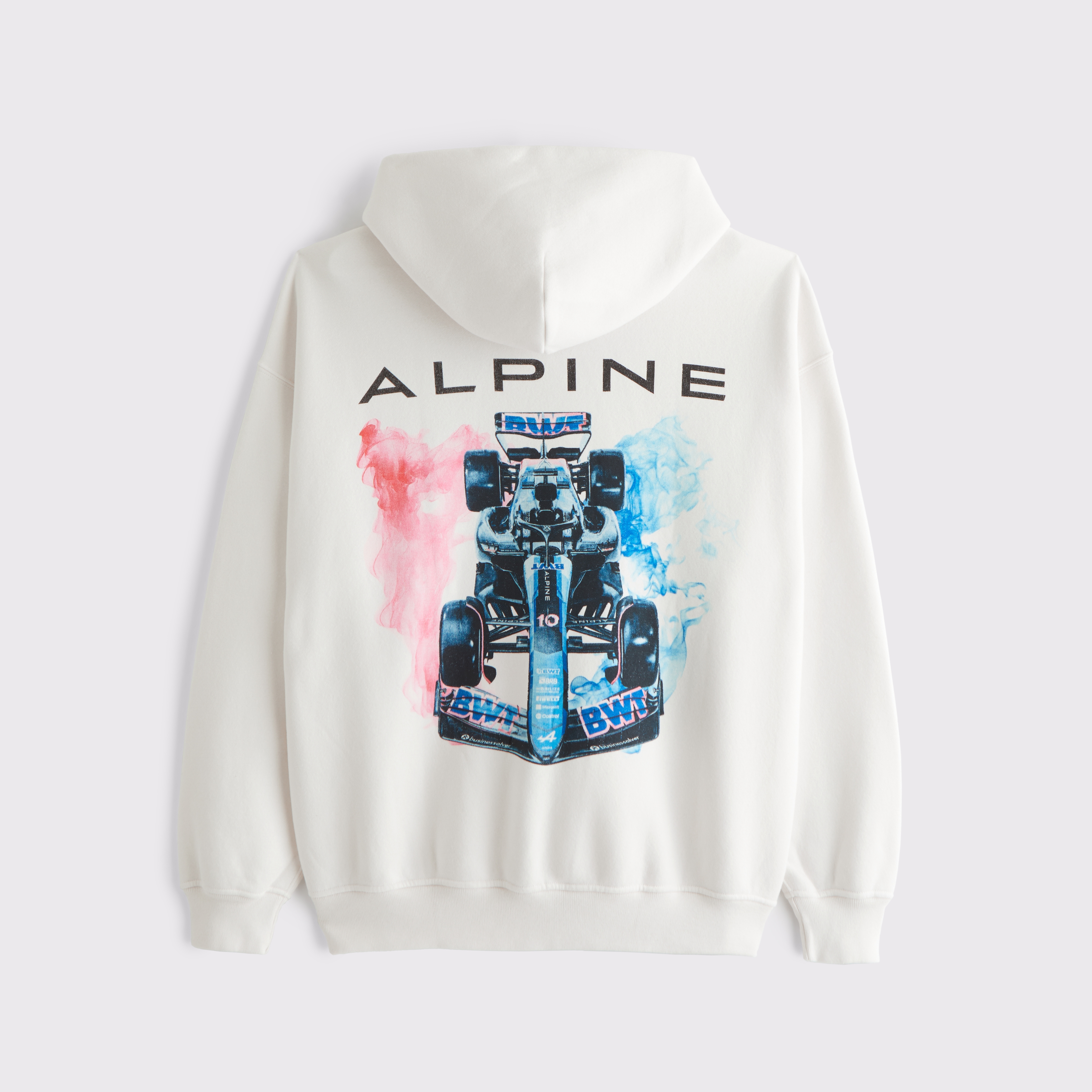 Abercrombie & Fitch Alpine Racing Graphic Popover Hoodie In White