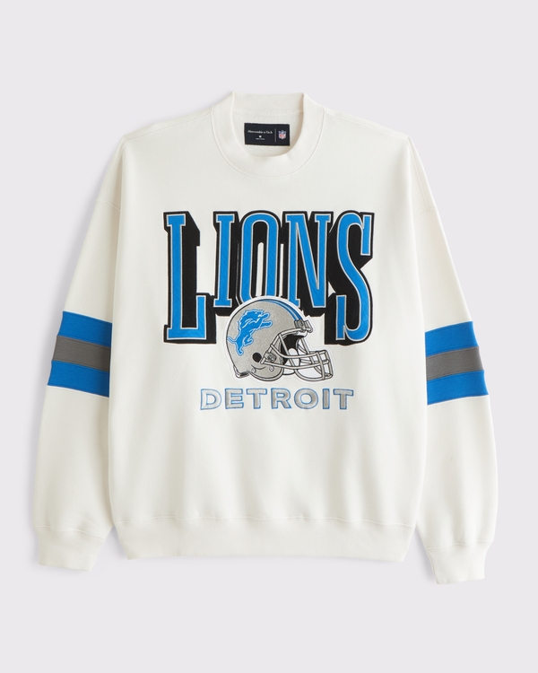 Detroit Lions Graphic Crew Sweatshirt, Cream view 1