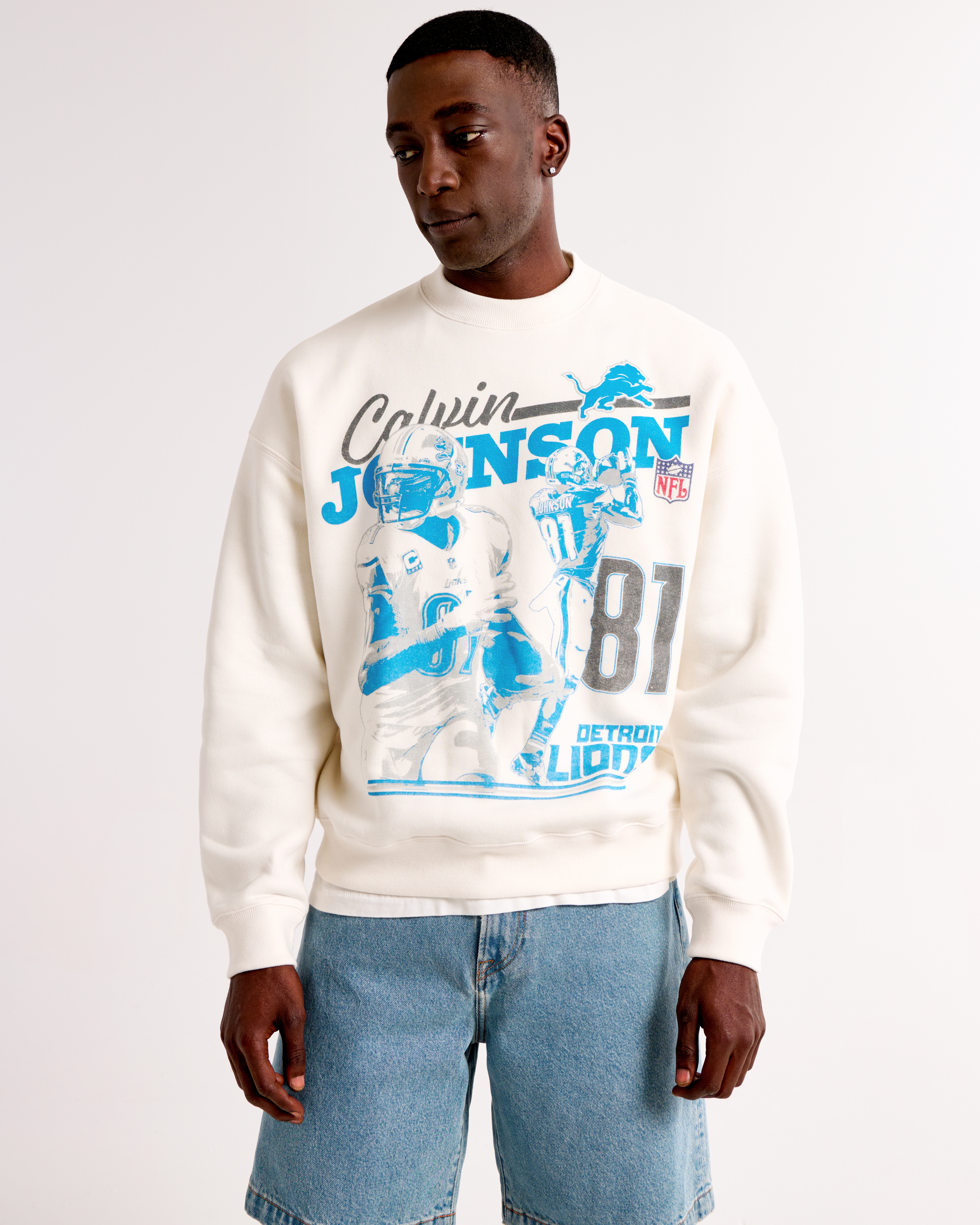 Мужские худи Abercrombie & Fitch Calvin Johnson Graphic Crew Sweatshirt — фото 3