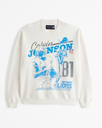 Calvin Johnson Graphic Crew Sweatshirt